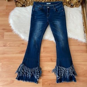 Luxe Moda Fringe Boho Chic Jeans